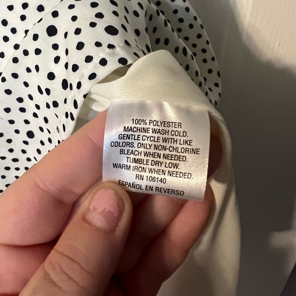 S womens maison Jules boutique polka dot spotted white black dress v neck lined - Picture 9 of 9